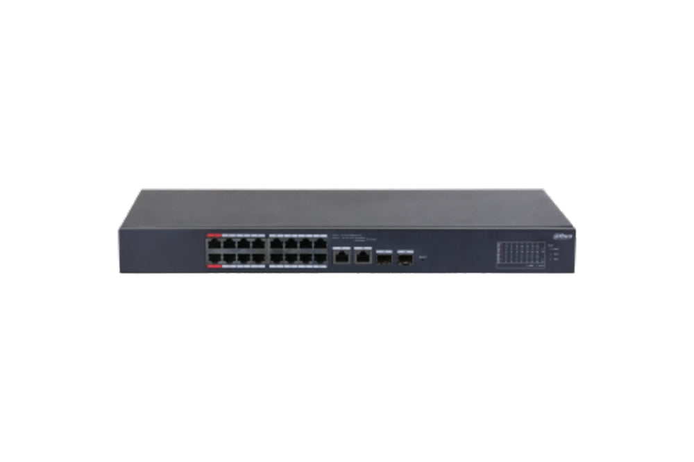 18-Port Managed Switch             with 16-Port PoE – Hög säkerhet och kvalitet