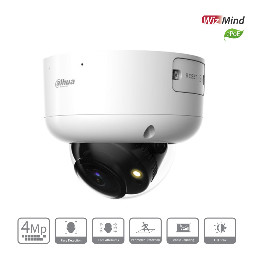 4MP Dome Kamera 2.8mm lins.        Full-Color 2.0, LED, WizMind – Hög säkerhet och kvalitet